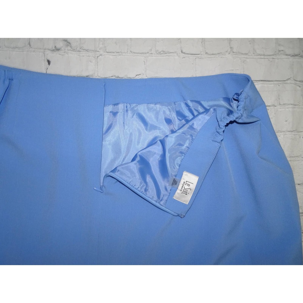 NWT Le Suit Plus Size Seamed Skirt Suit 22 W light blue - Picture 11 of 12